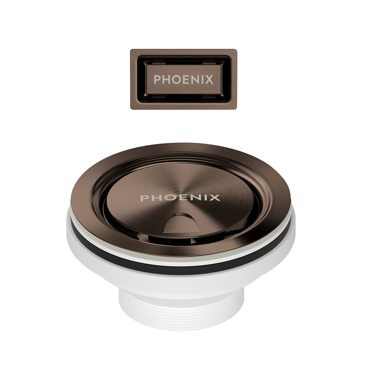 Phoenix Covered Sink Basket Waste with Overflow, Brushed Bronze