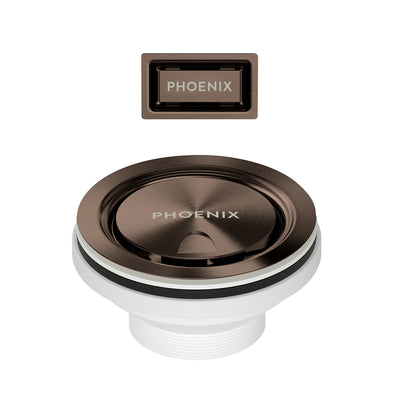 Phoenix Covered Sink Basket Waste with Overflow, Brushed Bronze
