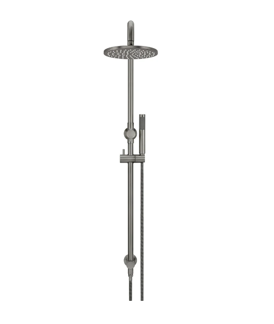 Meir Round Combination Shower Rail 200mm Rose, Single Function Hand Shower, Shadow