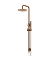 Meir Round Combination Shower Rail 200mm Rose, Single Function Hand Shower, Lustre Bronze