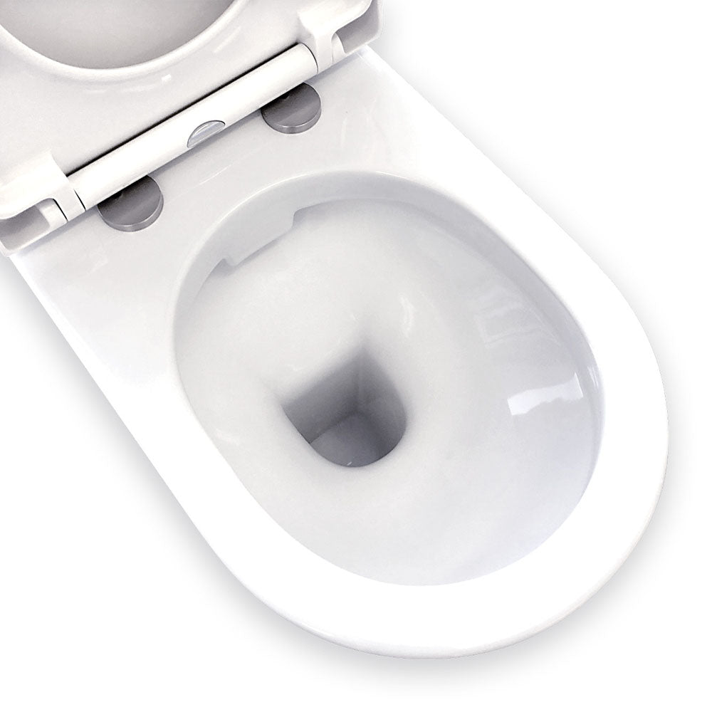 Fienza Resort P-Trap Back-to-Wall Bottom Inlet Rimless, Gloss White