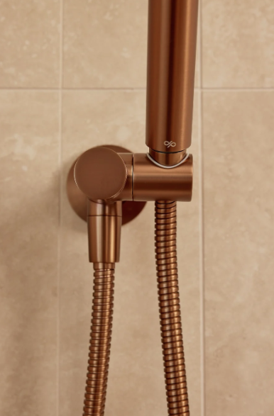 Meir Round Shower on Bracket, Lustre Bronze