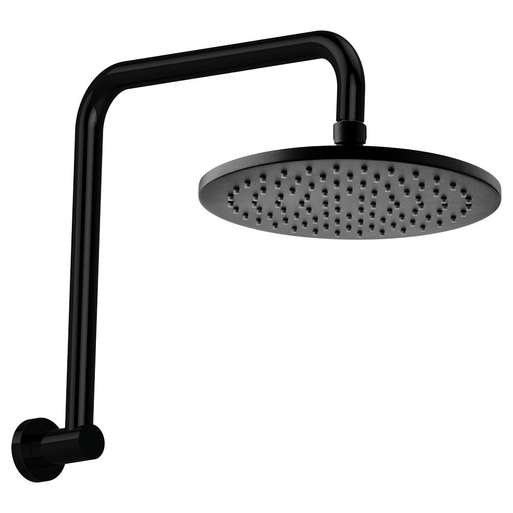 Fienza Hustle Round Gooseneck Shower Arm Set, Matte Black
