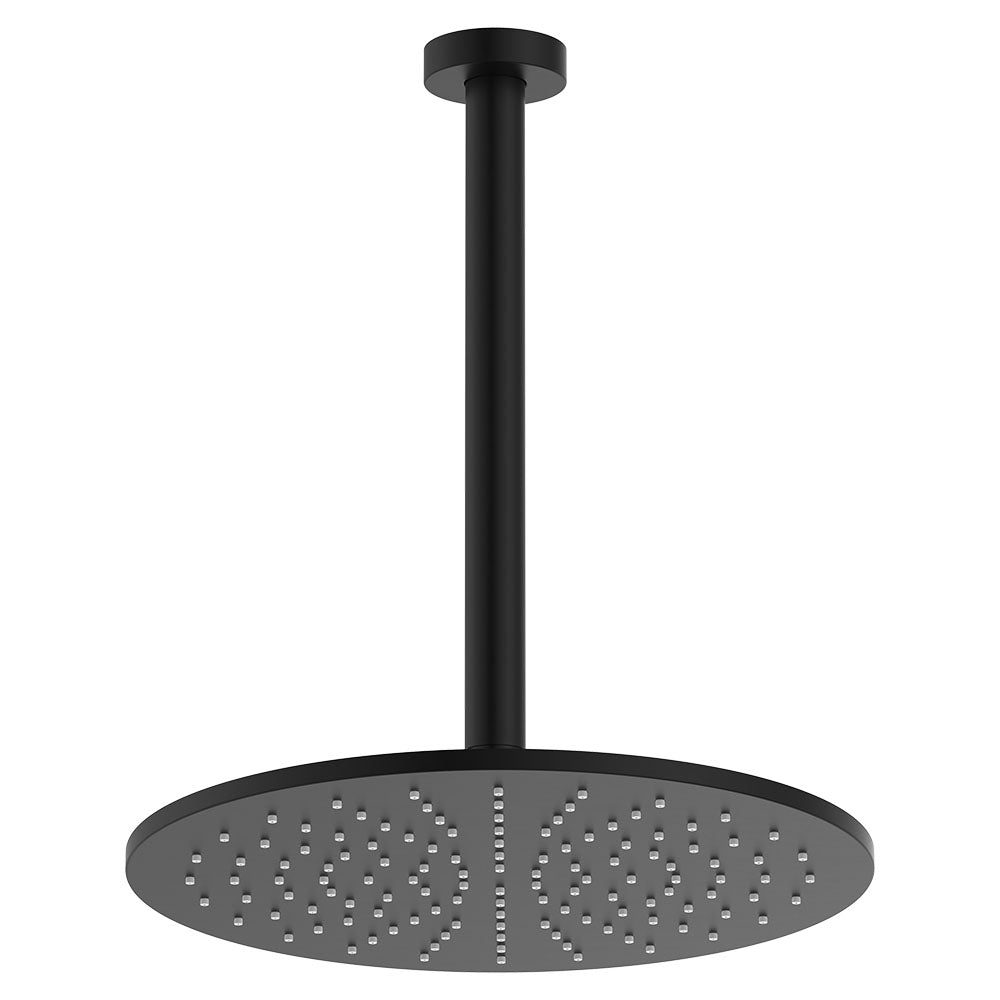 Fienza Empire Slim Shower Ceiling Dropper Set, Matte Black