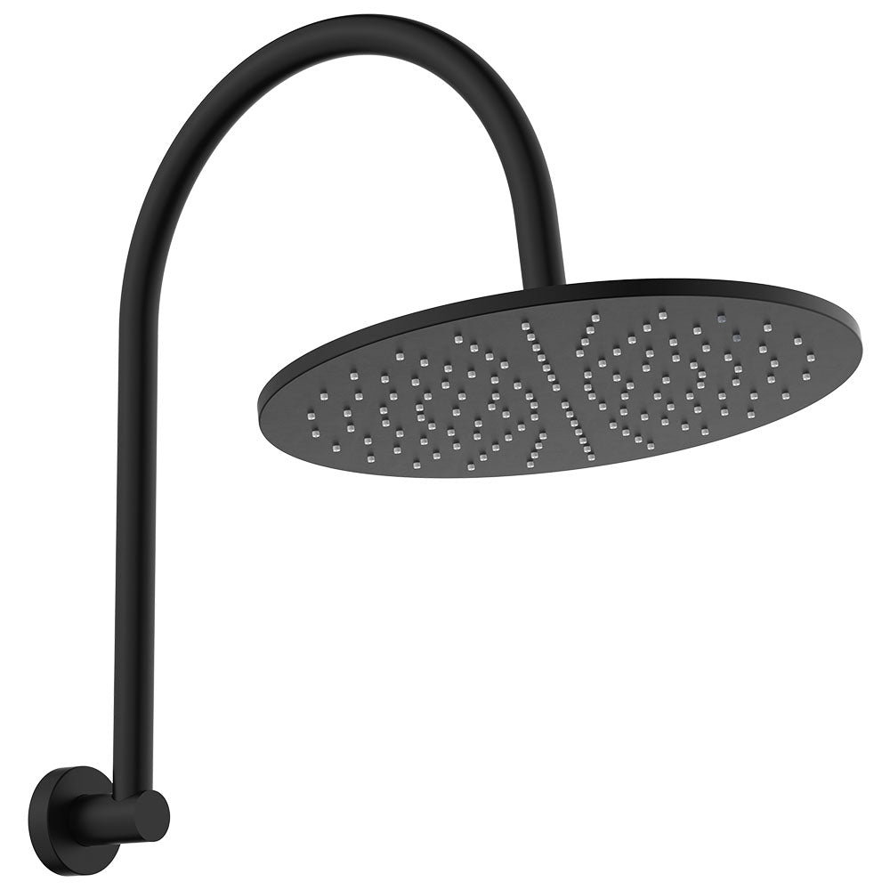 Fienza Empire Slim Curved Shower Arm Set, Matte Black