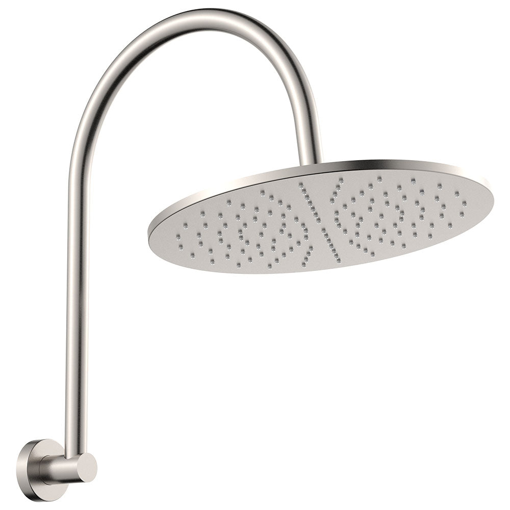 Fienza Empire Slim Curved Shower Arm Set, Brushed Nickel