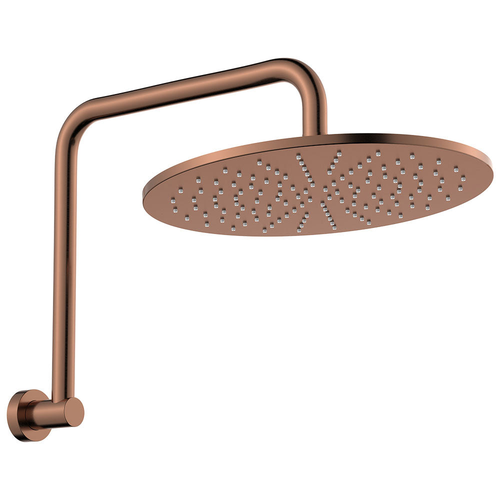 Fienza Empire Slim Gooseneck Shower Arm Set, Brushed Copper
