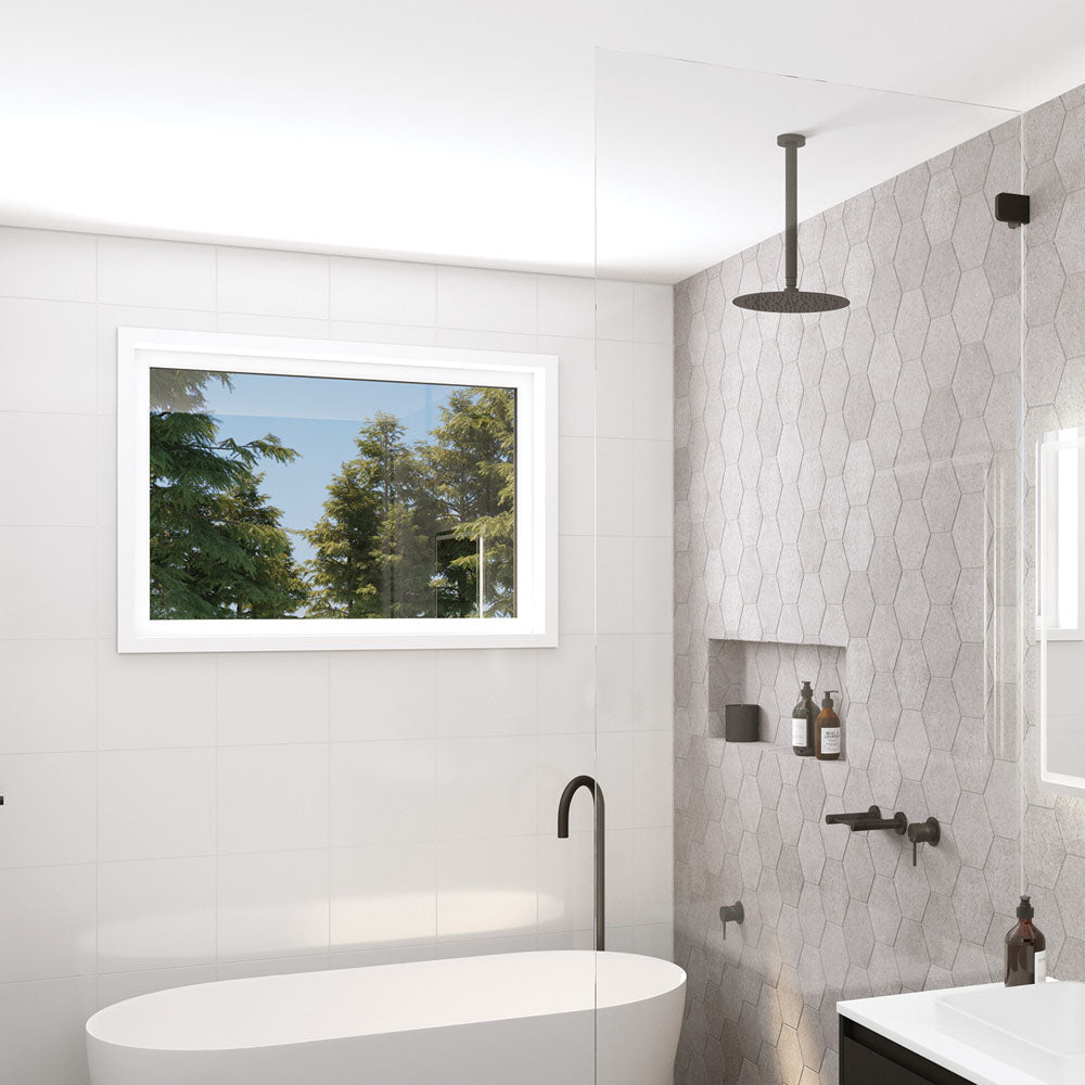 Fienza Kaya/Hustle Shower Ceiling Dropper Set, Matte Black