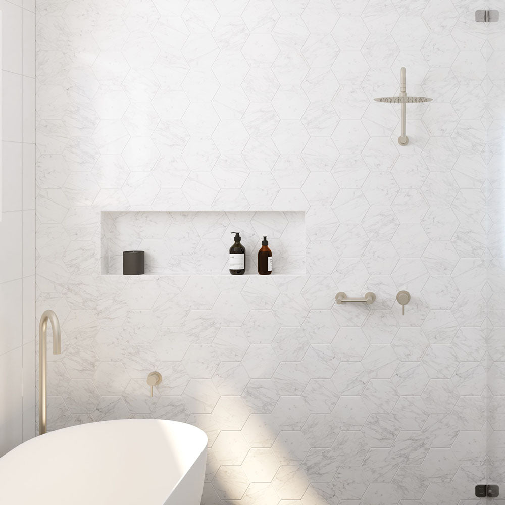 Fienza Kaya/Hustle Gooseneck Shower Arm Set, Brushed Nickel