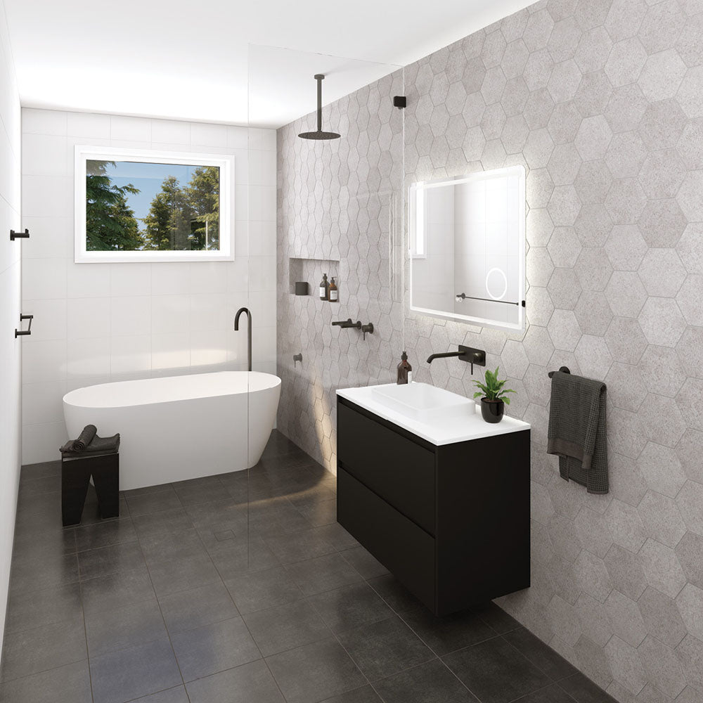 Fienza Kaya Round Shower Head 250mm, Matte Black
