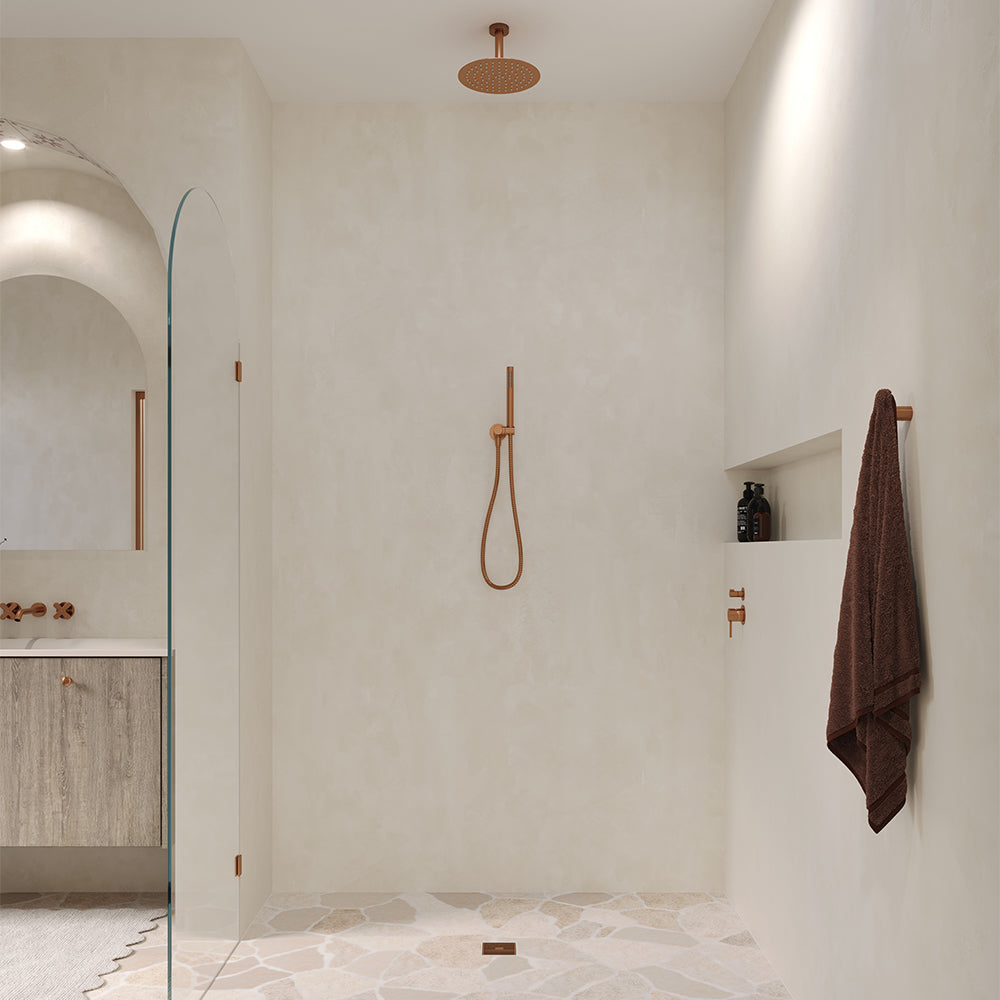 Fienza Kaya Round Shower Head 250mm, Brushed Copper