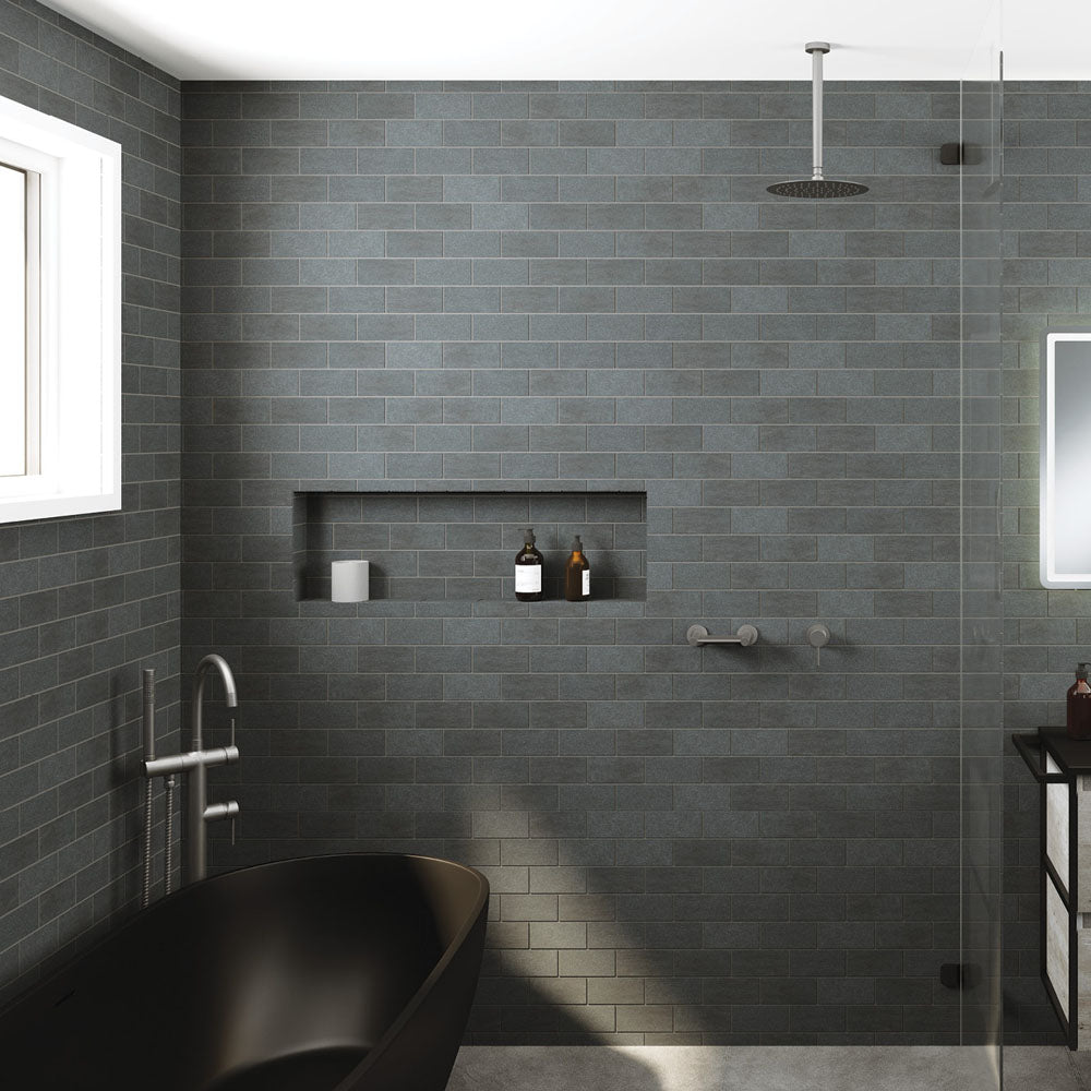 Fienza Kaya Shower Ceiling Dropper Set, Gun Metal