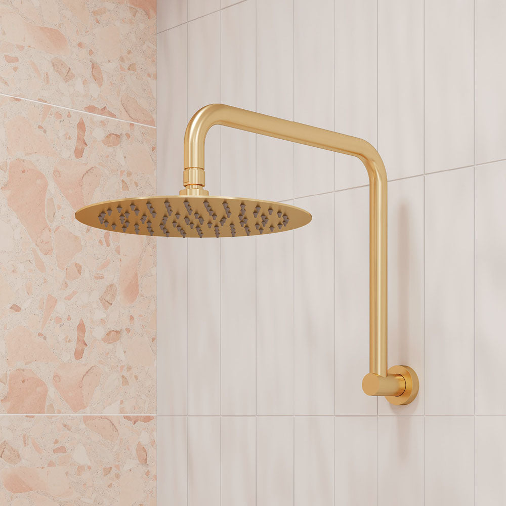 Fienza Kaya/Hustle Gooseneck Shower Arm Set, Urban Brass