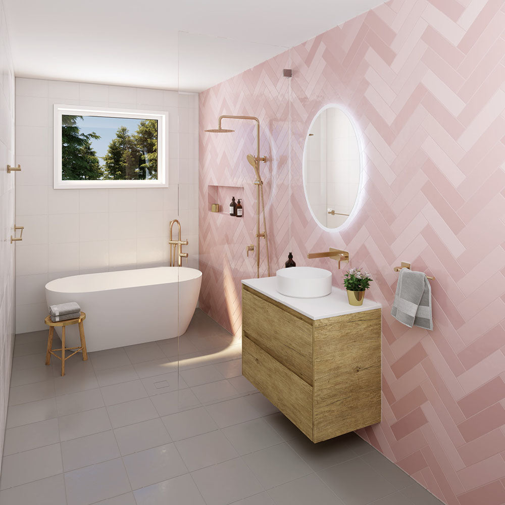 Fienza Kaya Round Shower Head 250mm, Urban Brass