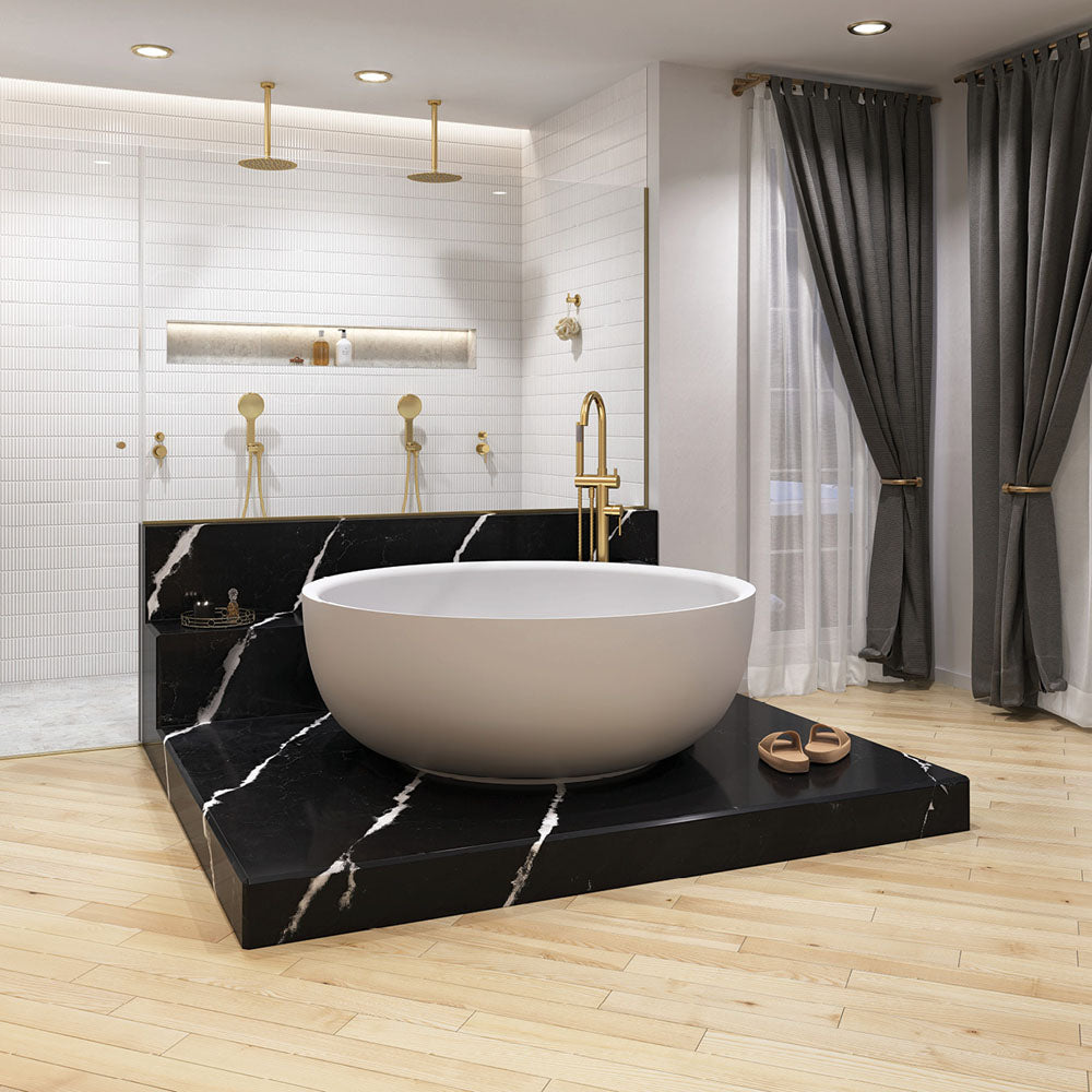 Fienza Kaya Round Shower Head 250mm, Urban Brass