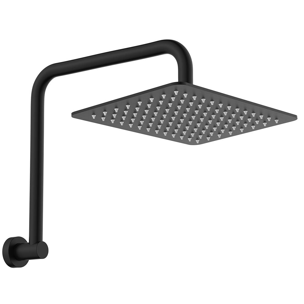 Fienza Tono Gooseneck Shower Arm Set, Matte Black