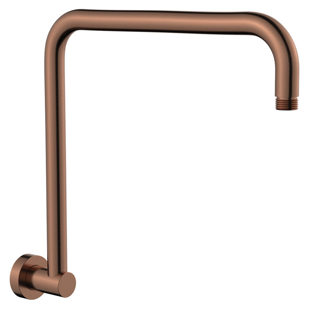 Fienza Round Gooseneck Shower Arm, Brushed Copper