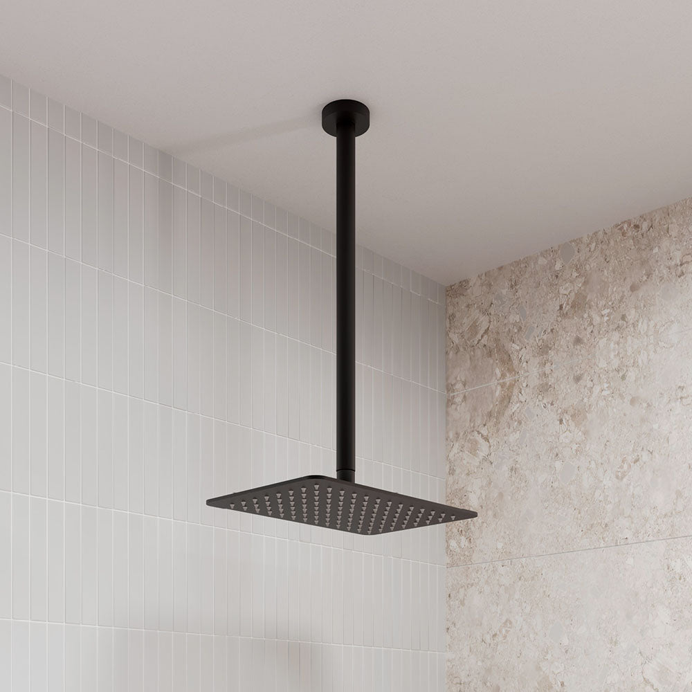 Fienza Round 450mm Shower Dropper, Matte Black