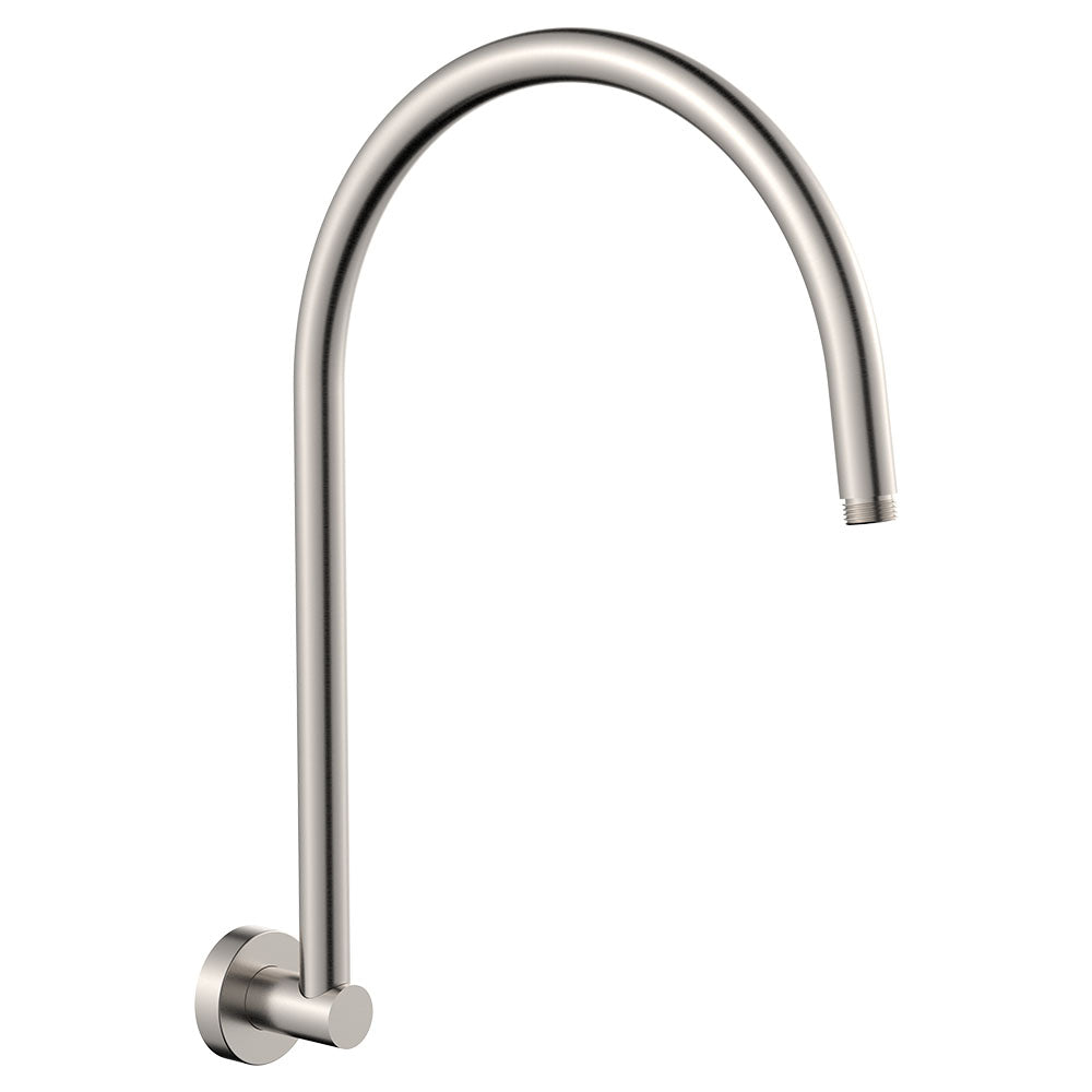 Fienza Round Curved Shower Arm, Brushed Nickel