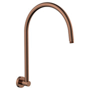 Fienza Round Curved Shower Arm, Brushed Copper