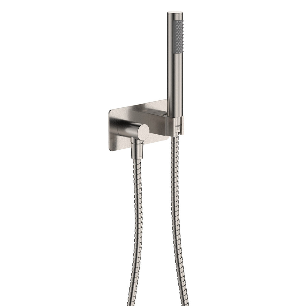 Fienza Isabella/Kaya Slimline Hand Shower Soft Square Plate, Brushed Nickel