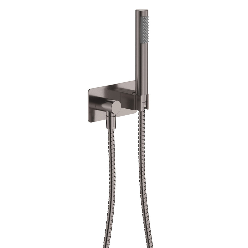 Fienza Isabella/Kaya Slimline Hand Shower Soft Square Plate, Gun Metal