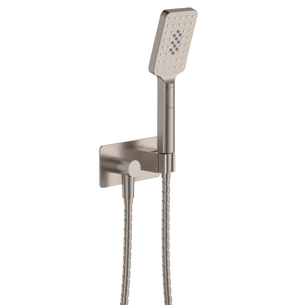Fienza Tono Hand Shower Soft Square Plate, Brushed Nickel