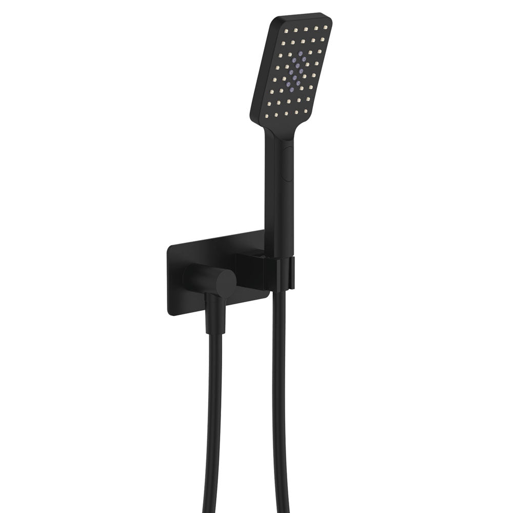 Fienza Tono Hand Shower Soft Square Plate, Matte Black