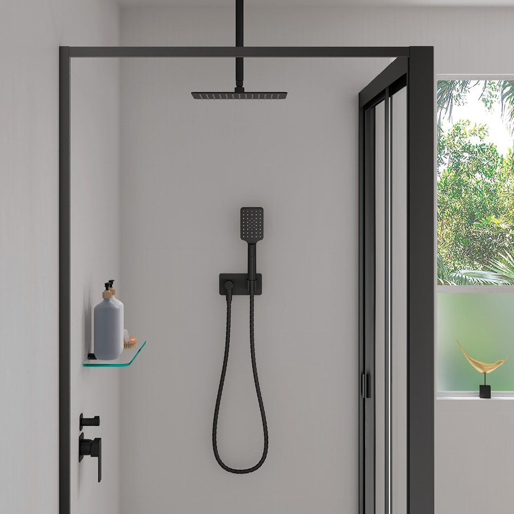 Fienza Tono Hand Shower Soft Square Plate, Matte Black