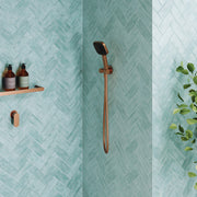 Fienza Kuro Soft Square Hand Shower Set Round Plate, Brushed Copper