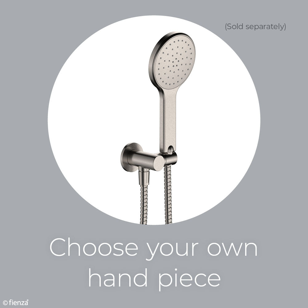 Fienza Round Hand Shower Bracket With Hose, Brushed Nickel