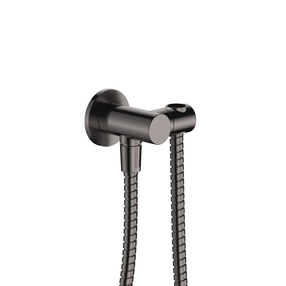 Fienza Round Hand Shower Bracket With Hose, Gun Metal