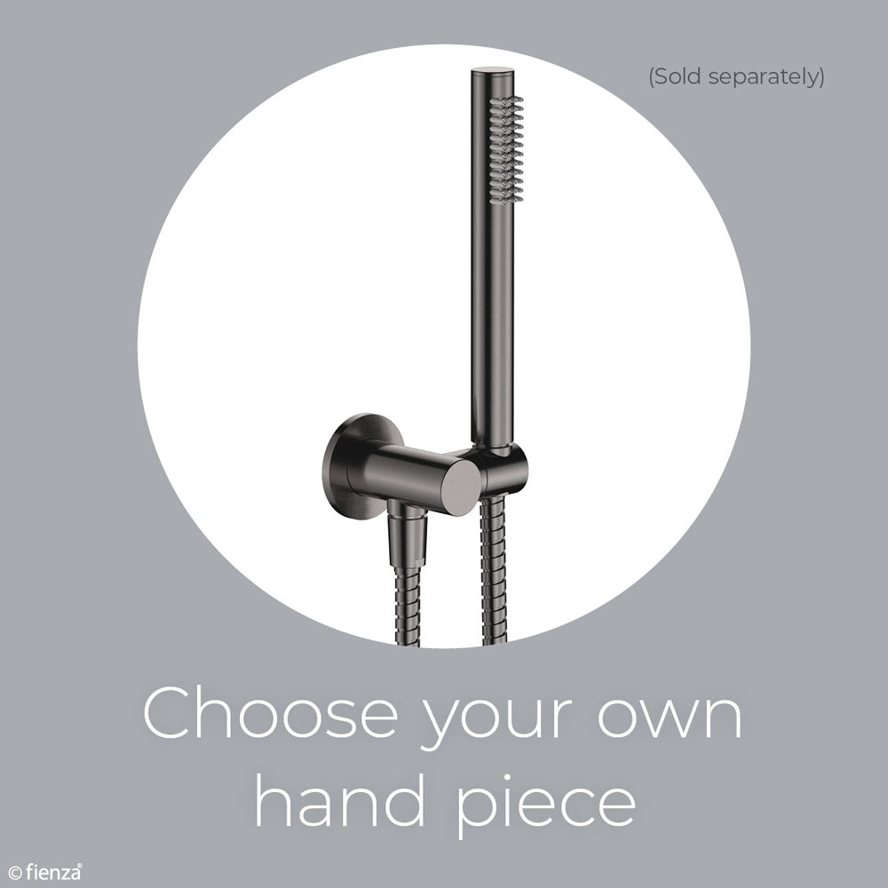 Fienza Round Hand Shower Bracket With Hose, Gun Metal