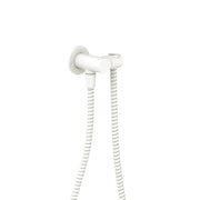 Fienza Round Hand Shower Bracket With Hose, Matte White