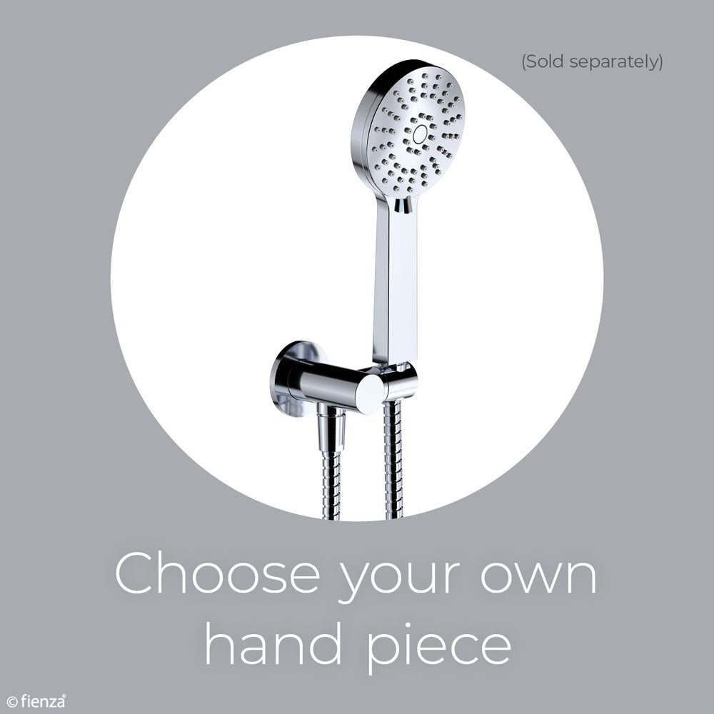 Fienza Round Hand Shower Bracket With Hose, Chrome