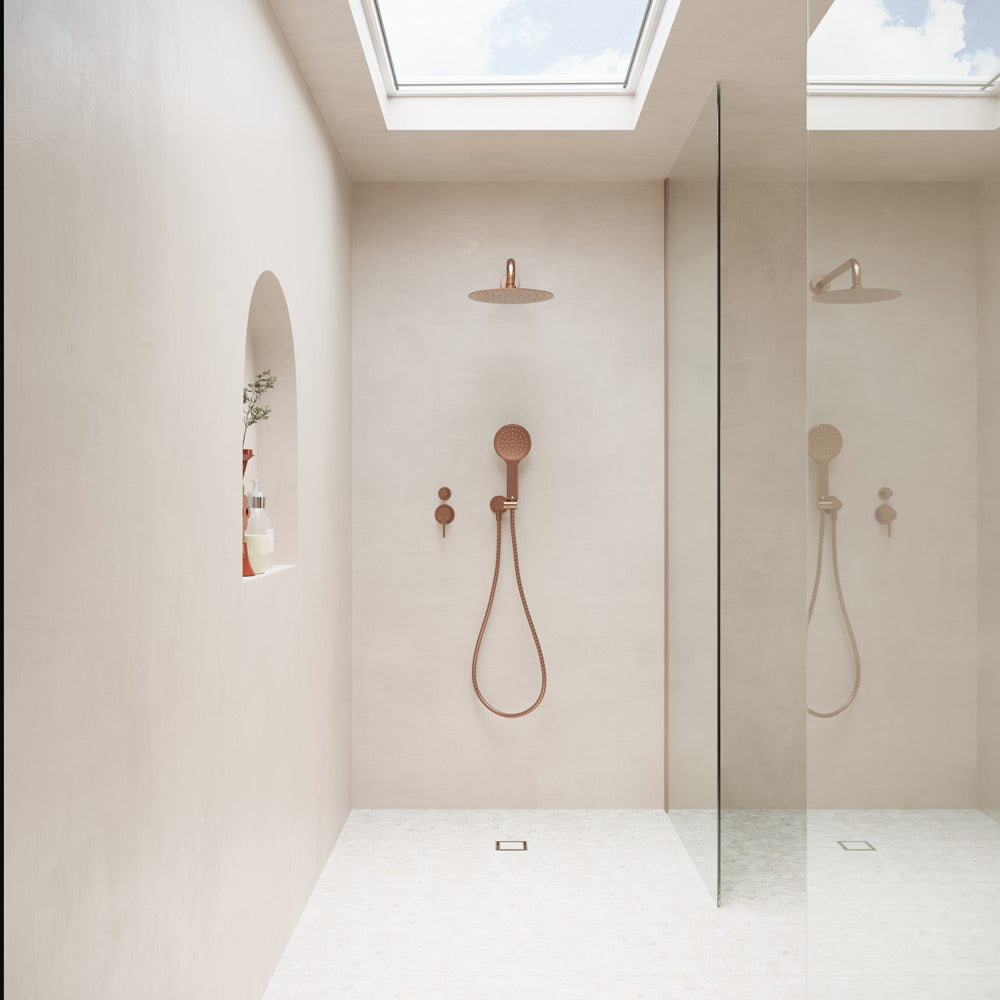 Fienza Kaya Hand Shower Round Plate, Brushed Copper