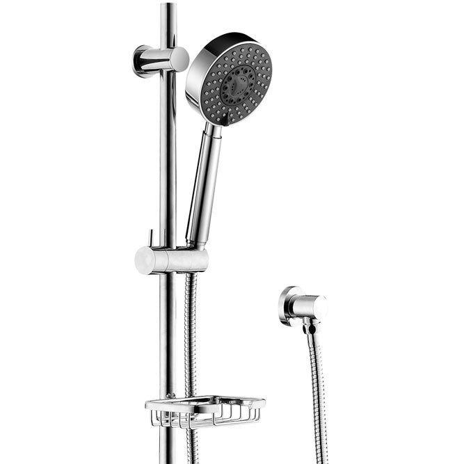 Fienza Michelle Multifunction Rail Shower With Soap Basket, Chrome