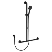 Fienza Hustle Care As1428 T Rail Shower With Push Pull Slider Left Hand *GST Ex*, Matte Black