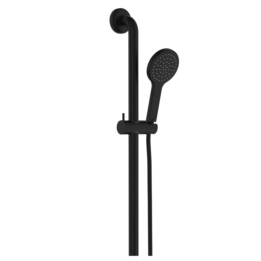 Fienza Hustle Care Inverted T Rail Shower Left Hand, Matte Black