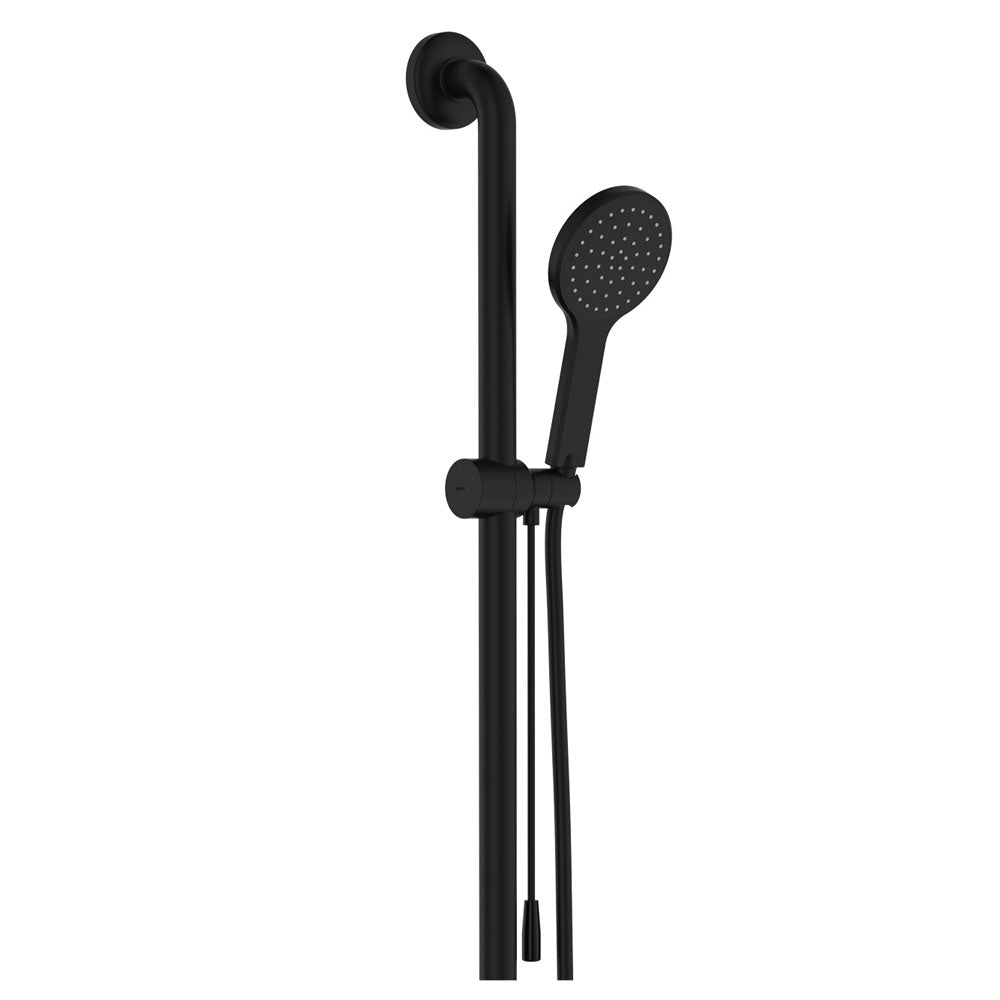 Fienza Hustle Care As1428 T Rail Shower With Push Pull Slider Right Hand *GST Ex*, Matte Black