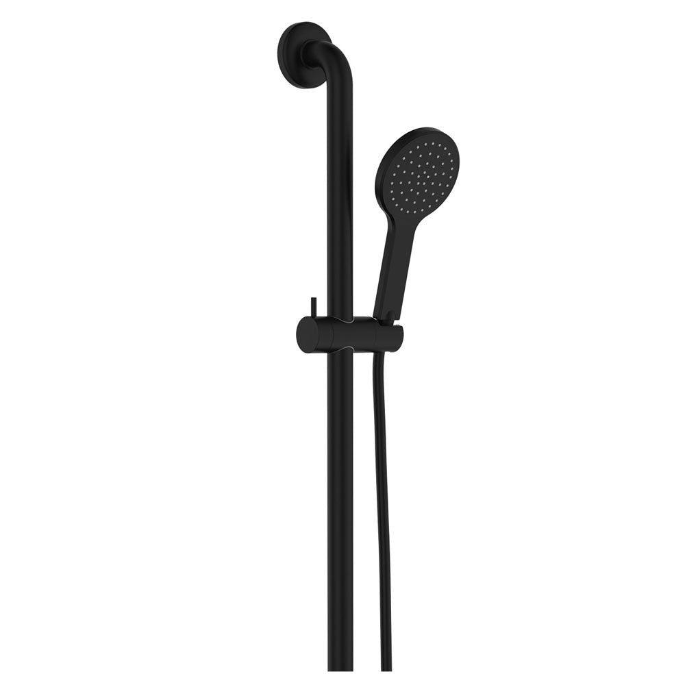 Fienza Hustle Care Inverted T Rail Shower Right Hand, Matte Black