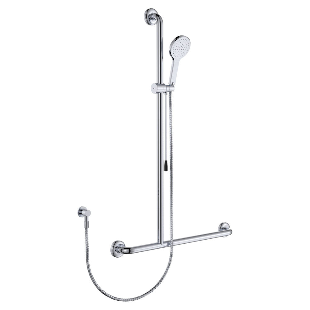 Fienza Luciana Care As1428 T Rail Shower With Push Pull Slider Left Hand * *, Chrome