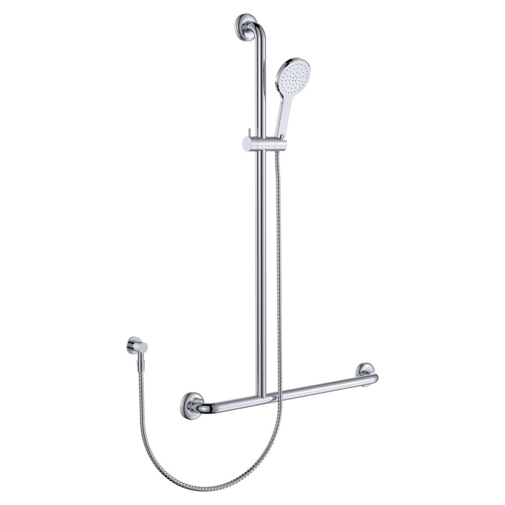 Fienza Luciana Care Inverted T Rail Shower Left Hand, Chrome