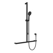 Fienza Care Inverted Tbar Rail Shower Set With Push/Pull Slider * *, Matte Black