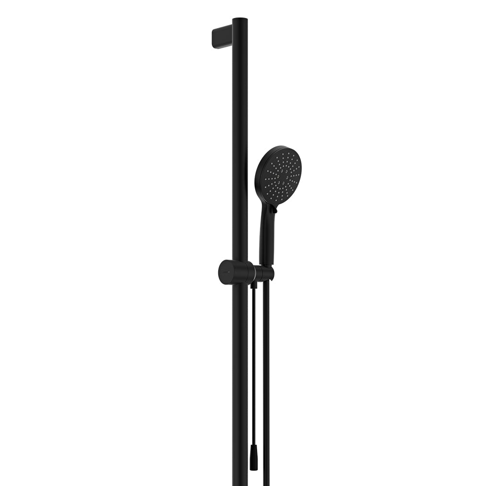 Fienza Care Inverted Tbar Rail Shower Set With Push/Pull Slider * *, Matte Black