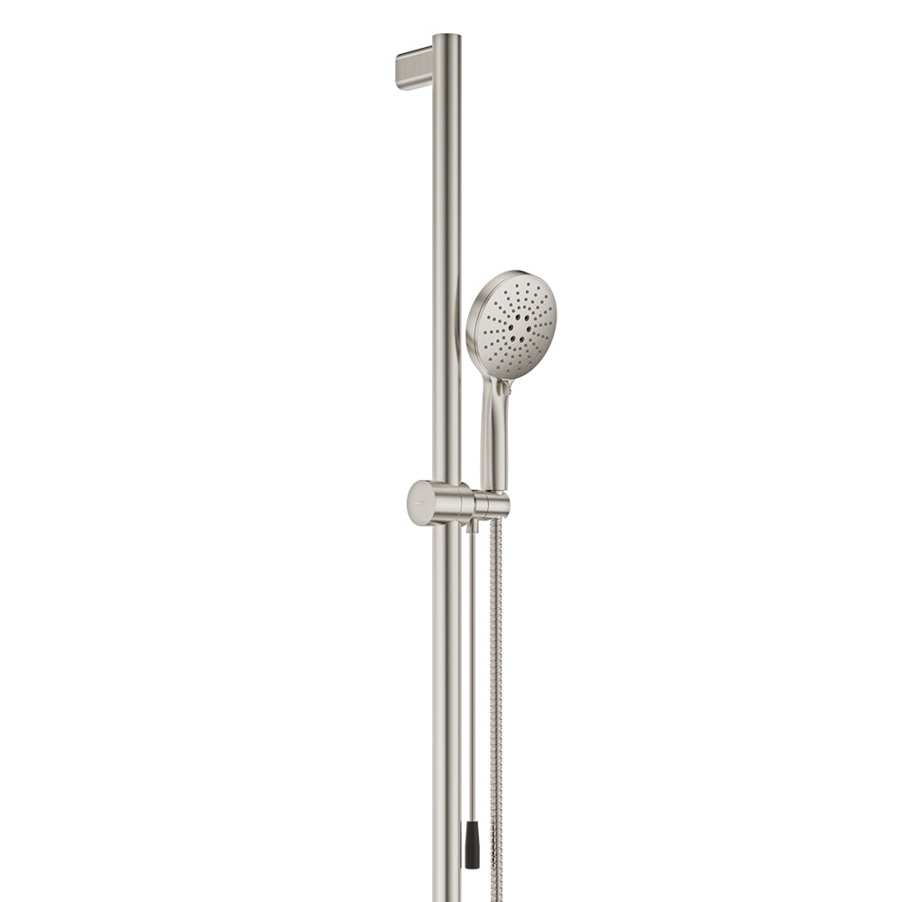 Fienza Care Inverted Tbar Rail Shower Set With Push/Pull Slider * *, Brushed Nickel