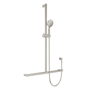 Fienza Care Inverted T Bar Rail Shower Set, Brushed Nickel