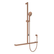Fienza Care Inverted Tbar Rail Shower Set With Push/Pull Slider * *, Brushed Copper
