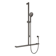 Fienza Care Inverted Tbar Rail Shower Set With Push/Pull Slider * *, Gun Metal