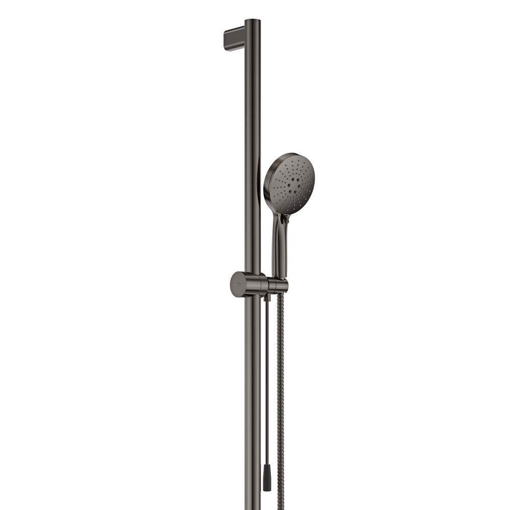 Fienza Care Inverted Tbar Rail Shower Set With Push/Pull Slider * *, Gun Metal